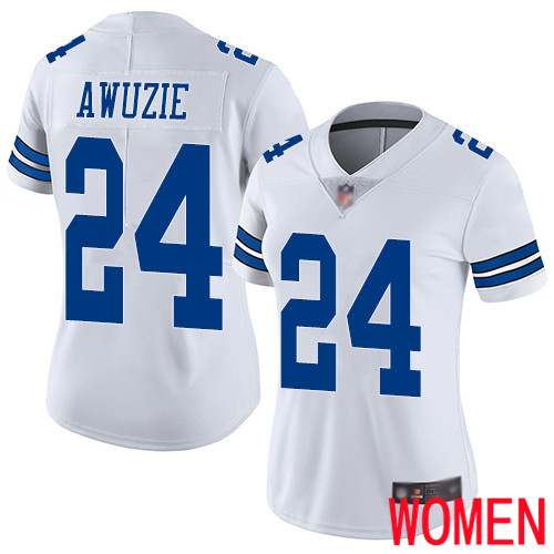 Women Dallas Cowboys Limited White Chidobe Awuzie Road #24 Vapor Untouchable NFL Jersey->women nfl jersey->Women Jersey